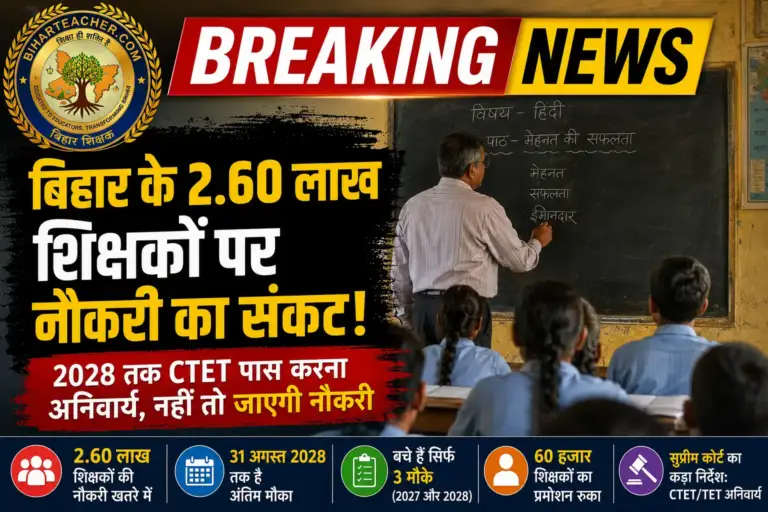 2.60 लाख बिहार सक्षमता परीक्षा (Bihar Sakshamta Pariksha) पास शिक्षकों की नौकरी पर संकट