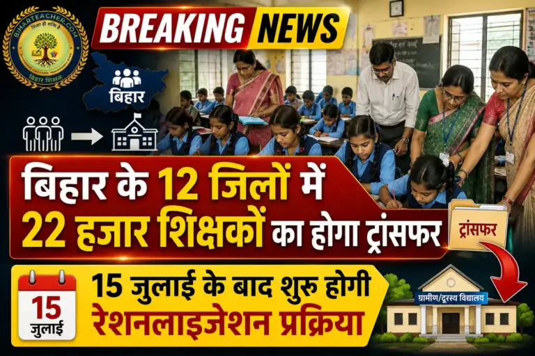 बिहार के 12 जिलों में 22 हजार शिक्षकों का होगा ट्रांसफर, 15 जुलाई के बाद शुरू होगी रेशनलाइजेशन प्रक्रिया