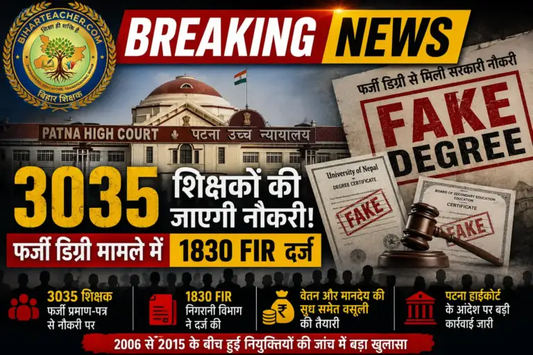​Bihar Teacher Scam: 3035 शिक्षकों की जाएगी नौकरी, फर्जी डिग्री मामले में 1830 FIR दर्ज
