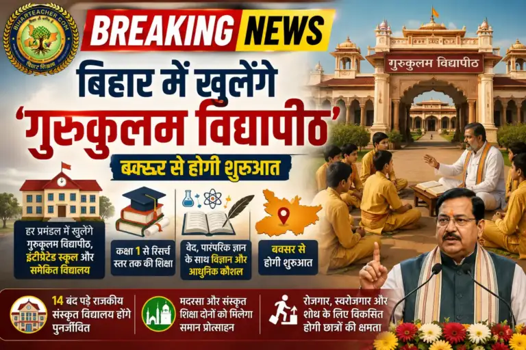 बिहार में खुलेंगे ‘गुरुकुलम विद्यापीठ’, बक्सर से होगी शुरुआत