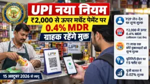 UPI नया नियम: ₹2,000 से अधिक मर्चेंट भुगतान पर 0.4% MDR, ग्राहक रहेंगे मुक्त